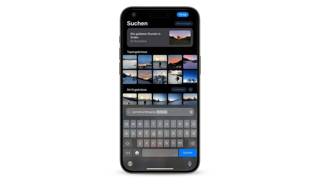 iOS18 Fotos App Suche